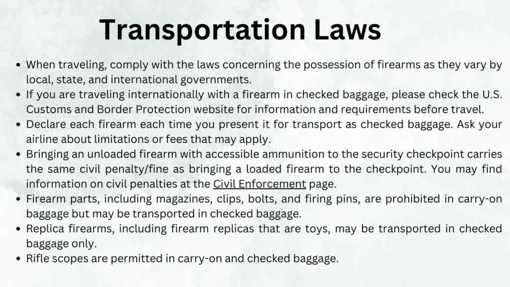Laws of Firearm Transport